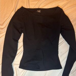 Black Long Sleeve Top with an open back